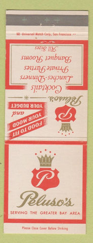 Matchbook Cover - Peluso's Restaurant Oakland San Leandro CA