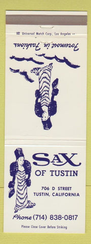 Matchbook Cover - Sax Furs of Tustin CA girlie