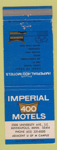 Matchbook Cover - Imperial 400 Motel Minneapolis MN