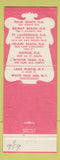 Matchbook Cover - Frances Brewster Clothes Winter Park Naples Miami Beach FL