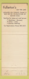 Matchbook Cover - Fullerton's on the Lake Restaurant Beaver Dam WI
