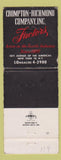 Matchbook Cover - Crompton Richmond Company New York City Textile WEAR