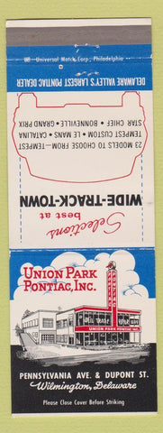 Matchbook Cover - Union Park Pontiac Wilmington DE Wide Tracks