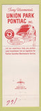 Matchbook Cover - Union Park Pontiac Wilmington DE Wide Tracks