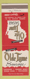 Matchbook Cover - Old Tyme Sausage Milwaukee WI