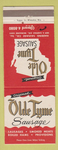Matchbook Cover - Old Tyme Sausage Milwaukee WI