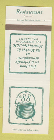 Matchbook Cover - 88 Market St Restaurant Manchester NH