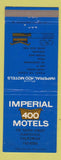 Matchbook Cover - Imperial 400 Motel Marysville CA