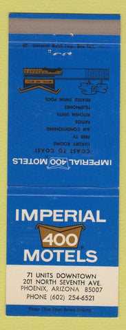 Matchbook Cover - Imperial 400 Motel Phoenix AZ