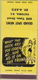 Matchbook Cover - Grand Spot News Vicotria BC 30 Strike girlie
