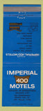 Matchbook Cover - Imperial 400 Motel Granite City IL