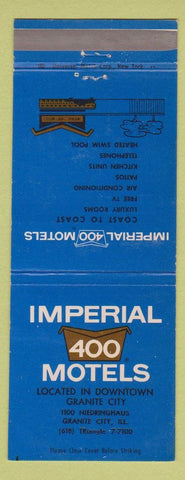 Matchbook Cover - Imperial 400 Motel Granite City IL