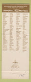 Matchbook Cover - Imperial 400 Motel Newburgh NY