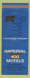 Matchbook Cover - Imperial 400 Motel East Hartford CT