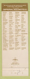 Matchbook Cover - Imperial 400 Motel East Hartford CT