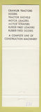 Matchbook Cover Allis Chalmers Tractors McClune Logan Washington DC Baltimore MD