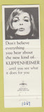 Matchbook Cover - Kuppenheimer Men's Clothes Morey's Sioux City IA