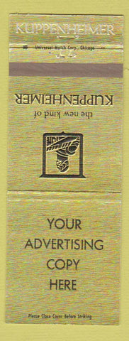 Matchbook Cover - Kuppenheimer Men's Clothes girlie back