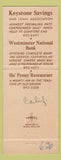 Matchbook Cover - Keystone Square Westminster CA