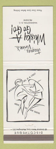 Matchbook Cover - Jacques Vivien's Whisky A Go Go Disco Washington DC