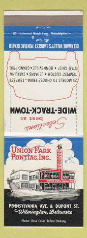 Matchbook Cover - Union Park Pontiac Wilmington DE