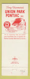Matchbook Cover - Union Park Pontiac Wilmington DE
