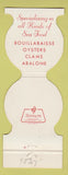 Matchbook Cover - Seagull Venice CA restaurant oysters clams