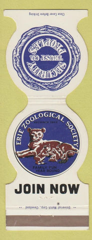 Matchbook Cover - Erie Zoological Society Zoo PA WEAR Jewelite
