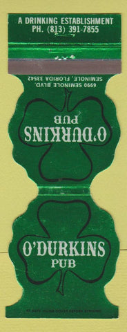 Matchbook Cover - O'Durkins Pub Seminole FL