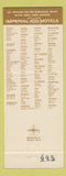 Matchbook Cover - Imperial 400 Motel Rosemont IL O'Hare Airport