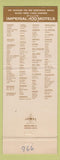 Matchbook Cover - Imperial 400 Motel McAllen TX