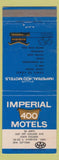 Matchbook Cover - Imperial 400 Motel State College PA