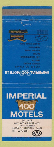Matchbook Cover - Imperial 400 Motel State College PA