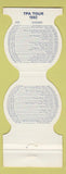 Matchbook Cover - TPA Tour Golf Wethersfield Country Club CT 1982