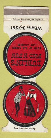 Matchbook Cover - Dublin's Food n Fun Los Angeles CA WORN Jewelite