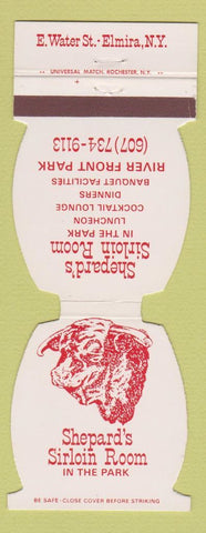 Matchbook Cover - Shepard's Sirloin Room Elmira NY