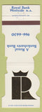 Matchbook Cover - Royal Bank Westside St Louis MO