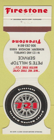 Matchbook Cover - Firestone Tires Pete's Newberry MI