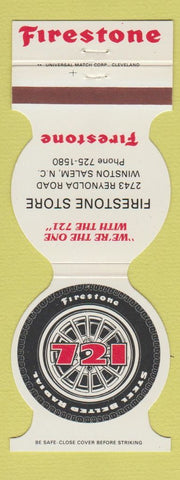 Matchbook Cover - Firestone Tires Winston Salem NC