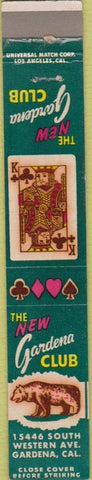 Matchbook Cover - New Gardena Club CA 10 Strike