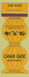 Matchbook Cover - China Gate Restaurant Chinese Alexandria VA