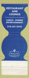 Matchbook Cover - The Fhez Plattsburgh NY restaurant
