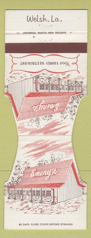 Matchbook Cover - Emery's Restaurant Welsh LA