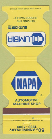 Matchbook Cover - NAPA Auto Parts 1983 Hudson Saugerties Catskill Hudson NY