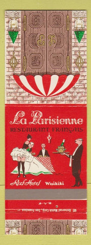 Matchbook Cover - La Parisienne French Restaurant Reef Hotel Waikiki Hawaii