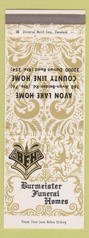 Matchbook Cover - Burmeister Funeral Homes Avon Lake OH