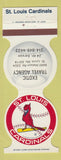 Matchbook Cover - St Louis Cardinals Baseball 1982 Exotic Travel Agency MO