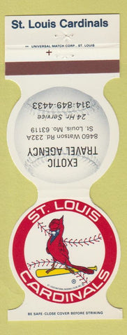 Matchbook Cover - St Louis Cardinals Baseball 1982 Exotic Travel Agency MO
