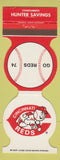 Matchbook Cover - Cincinnati Reds Baseball 1974 Hunter Savings