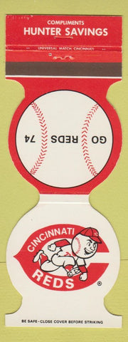 Matchbook Cover - Cincinnati Reds Baseball 1974 Hunter Savings